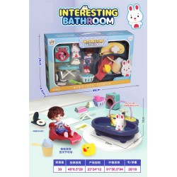 Σετ κούκλα με αξεσουάρ μπάνιου και φροντίδας - 669-603D - 805008