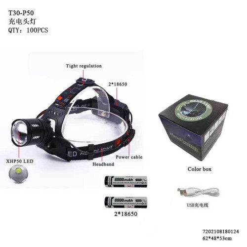 Φακός κεφαλής LED – Headlamp - T30-P50 - 180124 Φακός κεφαλής LED – Headlamp - T30-P50 - 180124
