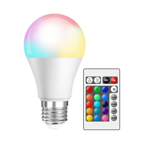 Λάμπα LED – RGB με χειριστήριο – E27 – 5W – 513544