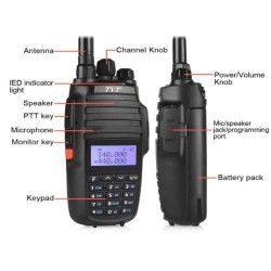 Φορητός πομποδέκτης - UHF/VHF - 10W - UV-8000D - TYT - 480002