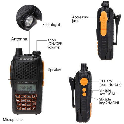 Φορητός πομποδέκτης – UHF/VHF – 7W – UV-6R – Baofeng - 563006 Φορητός πομποδέκτης – UHF/VHF – 7W – UV-6R – Baofeng - 563006