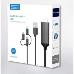 Καλώδιο USB σε HDTV - 3in1 - LD36 - Mirascreen - 884508 Καλώδιο USB σε HDTV - 3in1 - LD36 - Mirascreen - 884508