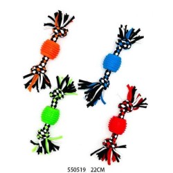 Παιχνίδι σκύλου σχοινί με μπάλα μασητική - 22cm - 12pcs - 550519 Παιχνίδι σκύλου σχοινί με μπάλα μασητική - 22cm - 12pcs - 550519