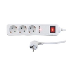 Πολύπριζο 3 θέσεων με διακόπτη και 2 θύρες USB - Σούκο - ST-GB03SU - 3m - 031337 Πολύπριζο 3 θέσεων με διακόπτη και 2 θύρες USB - Σούκο - ST-GB03SU - 3m - 031337