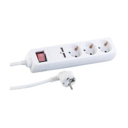 Πολύπριζο 3 θέσεων με διακόπτη και 2 θύρες USB - Σούκο - ST-GB03SU - 3m - 031337 Πολύπριζο 3 θέσεων με διακόπτη και 2 θύρες USB - Σούκο - ST-GB03SU - 3m - 031337