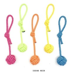 Παιχνίδι σκύλου σχοινί με μπάλα - 40cm - 12pcs - 550548 Παιχνίδι σκύλου σχοινί με μπάλα - 40cm - 12pcs - 550548