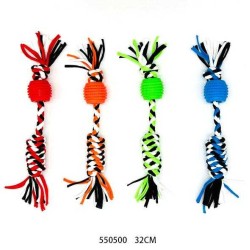 Παιχνίδι σκύλου σχοινί με μπάλα - 32cm - 550500 - 12PCS