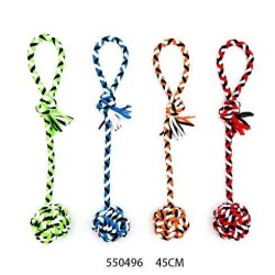 Υφασμάτινο παιχνίδι σκύλου σχοινί με μπάλα - 45cm - 12pcs - 550496 Υφασμάτινο παιχνίδι σκύλου σχοινί με μπάλα - 45cm - 12pcs - 550496