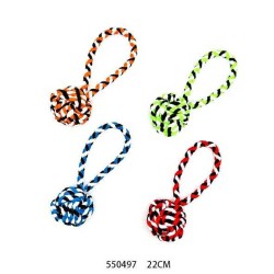 Υφασμάτινο παιχνίδι σκύλου σχοινί με μπάλα - 22cm - 12pcs - 550497 Υφασμάτινο παιχνίδι σκύλου σχοινί με μπάλα - 22cm - 12pcs - 550497