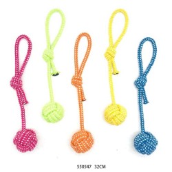 Παιχνίδι σκύλου σχοινί με μπάλα - 32cm - 12pcs - 550547 Παιχνίδι σκύλου σχοινί με μπάλα - 32cm - 12pcs - 550547