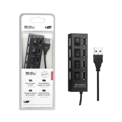 Αντάπτορας USB Hub με 4 θύρες και διακόπτες - 404P - 45cm - 095943 Αντάπτορας USB Hub με 4 θύρες και διακόπτες - 404P - 45cm - 095943