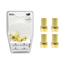 Βύσμα κεραίας TV Coaxial τύπου F - 4pcs - 1823A-4 - Gold - 098708 Βύσμα κεραίας TV Coaxial τύπου F - 4pcs - 1823A-4 - Gold - 098708