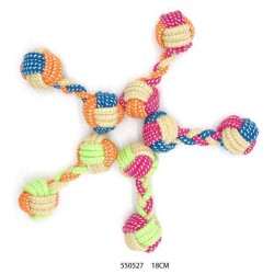 Παιχνίδι σκύλου σχοινί με μπάλες - 18cm - 12pcs - 550527