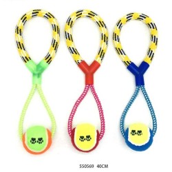 Παιχνίδι σκύλου σχοινί με μπάλα - 40cm - 12pcs - 550569 Παιχνίδι σκύλου σχοινί με μπάλα - 40cm - 12pcs - 550569