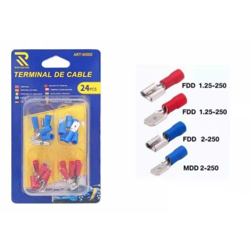 Σετ ακροδέκτες καλωδίων με μόνωση - 24pcs - 105875 Σετ ακροδέκτες καλωδίων με μόνωση - 24pcs - 105875