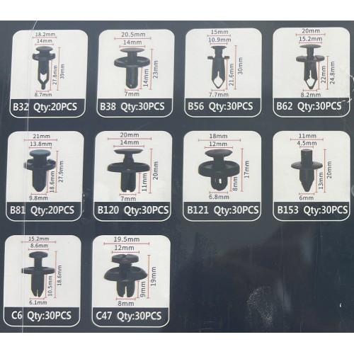 Σετ συνδετήρες αυτοκινήτου 10 τύπων - 280pcs - 180261 Σετ συνδετήρες αυτοκινήτου 10 τύπων - 280pcs - 180261