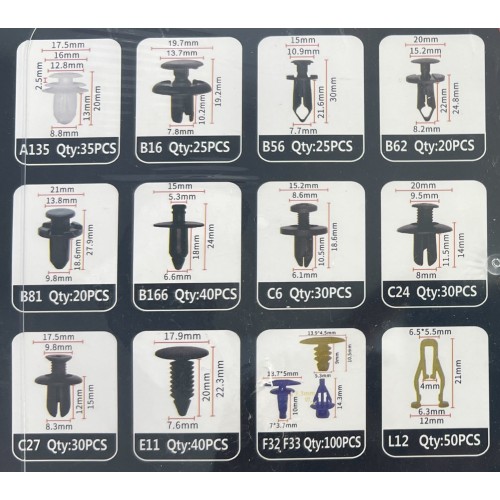 Σετ συνδετήρες αυτοκινήτου 13 τύπων - 545pcs - 180263 Σετ συνδετήρες αυτοκινήτου 13 τύπων - 545pcs - 180263