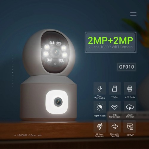 Κάμερα ασφαλείας IP Dual - Security Camera - WiFi - 322039 Κάμερα ασφαλείας IP Dual - Security Camera - WiFi - 322039