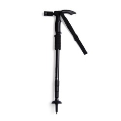 Τηλεσκοπικό μπαστούνι ορειβασίας με φακό - Μπατόν -138339 - Black