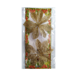 Σετ Χριστουγεννιάτικα στολίδια - Λουλούδι - 11cm - 2pcs - 230027 Σετ Χριστουγεννιάτικα στολίδια - Λουλούδι - 11cm - 2pcs - 230027