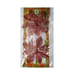 Σετ Χριστουγεννιάτικα στολίδια - Λουλούδι - 11cm - 2pcs - 230027 Σετ Χριστουγεννιάτικα στολίδια - Λουλούδι - 11cm - 2pcs - 230027