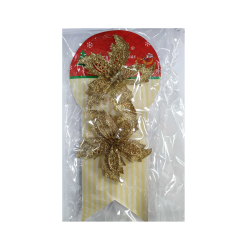 Σετ Χριστουγεννιάτικα στολίδια - Λουλούδι - 11cm - 2pcs - 230058 Σετ Χριστουγεννιάτικα στολίδια - Λουλούδι - 11cm - 2pcs - 230058