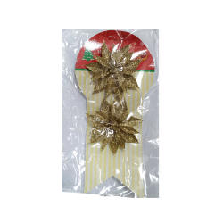 Σετ Χριστουγεννιάτικα στολίδια - Λουλούδι - 10cm - 2pcs - 230072 Σετ Χριστουγεννιάτικα στολίδια - Λουλούδι - 10cm - 2pcs - 230072