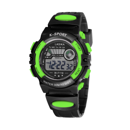 Παιδικό ψηφιακό ρολόι χειρός - WF118 - Lasika - 115145 - Black/Green