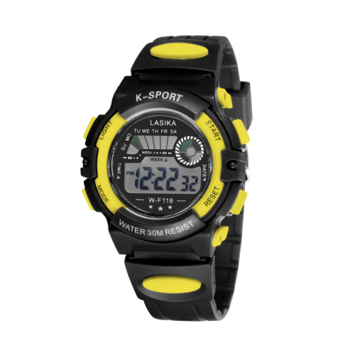 Παιδικό ψηφιακό ρολόι χειρός - WF118 - Lasika - 115145 - Black/Yellow