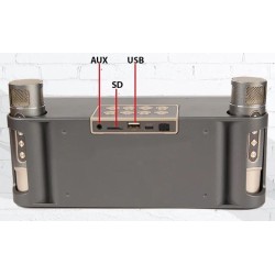 Ασύρματο ηχείο Bluetooth με 2 μικρόφωνα Karaoke - YS215 - 887271 - Grey