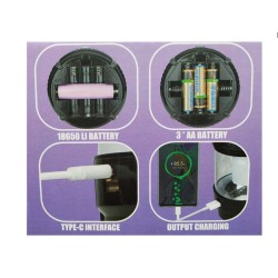 Επαναφορτιζόμενο φαναράκι LED με φωτορυθμικό - HW978W - 374431 Επαναφορτιζόμενο φαναράκι LED με φωτορυθμικό - HW978W - 374431