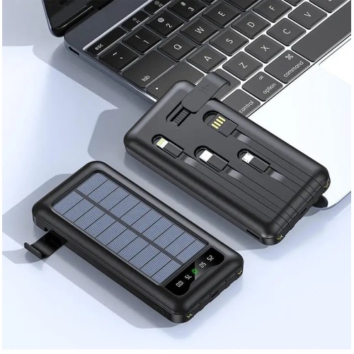 Powerbank με ηλιακό πάνελ - 4in1 - 10.000mah - KJ495 - 810378 - Black Powerbank με ηλιακό πάνελ - 4in1 - 10.000mah - KJ495 - 810378 - Black