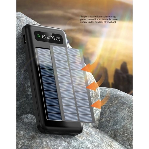 Powerbank με ηλιακό πάνελ - 4in1 - 10.000mah - YM519 - 810392 - Black Powerbank με ηλιακό πάνελ - 4in1 - 10.000mah - YM519 - 810392 - Black