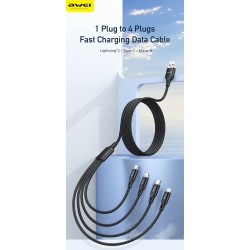 Καλώδιο φόρτισης & data 4in1 - Fast Charge - CL-129 - 1.5m - AWEI - 887721 Καλώδιο φόρτισης & data 4in1 - Fast Charge - CL-129 - 1.5m - AWEI - 887721