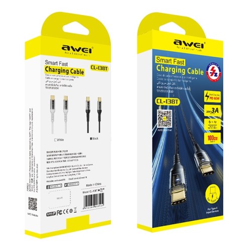Καλώδιο φόρτισης & data - Type-C σε Type-C - Fast Charge - CL-138T - 60W - AWEI - 887875 Καλώδιο φόρτισης & data - Type-C σε Type-C - Fast Charge - CL-138T - 60W - AWEI - 887875