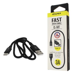Καλώδιο φόρτισης & data - Type-C - CL-50T - Fast Charge - 3A - AWEI - 887998 Καλώδιο φόρτισης & data - Type-C - CL-50T - Fast Charge - 3A - AWEI - 887998