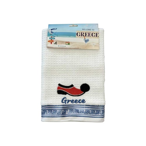 Πετσέτα ποτηρόπανο Souvenir με κέντημα - Σετ 12pcs - Greece - 416402