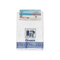 Πετσέτα ποτηρόπανο Souvenir με κέντημα - Σετ 12pcs - Greece - 416440
