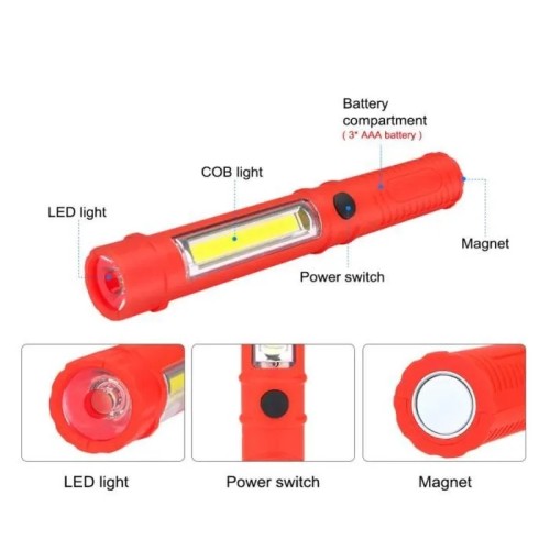 Φακός μπαταρίας LED Mini - Ράβδος - 909A - 219095 - Red Φακός μπαταρίας LED Mini - Ράβδος - 909A - 219095 - Red