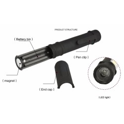 Φακός μπαταρίας LED Mini - Ράβδος - 909A - 219095 - Black Φακός μπαταρίας LED Mini - Ράβδος - 909A - 219095 - Black