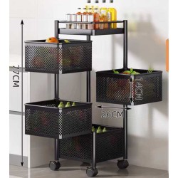 Τροχήλατη ραφιέρα τροφίμων κουζίνας 4 επιπέδων - 1024-4 - 522084