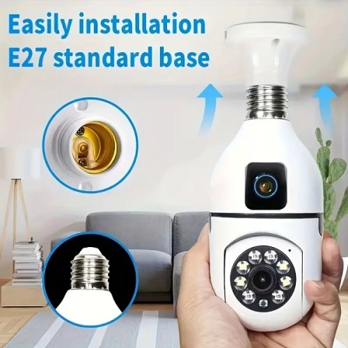 Κάμερα ασφαλείας IP - Dual - Lamp E27 - 080021 Κάμερα ασφαλείας IP - Dual - Lamp E27 - 080021