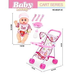 Παιδικό καροτσάκι με κούκλα – 6632F-2C - 307139