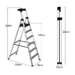 Πτυσσόμενη σκάλα αλουμινίου - 208  6 - 711391 Πτυσσόμενη σκάλα αλουμινίου - 208  6 - 711391