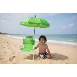 Παιδική πτυσσόμενη καρέκλα camping με ομπρέλα - 1047 - 241712 - Green