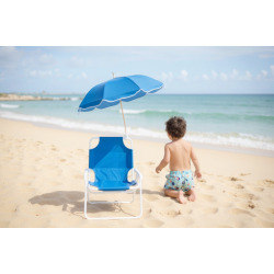 Παιδική πτυσσόμενη καρέκλα camping με ομπρέλα - 1047 - 241712 - Blue