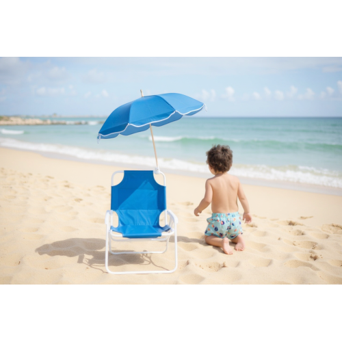 Παιδική πτυσσόμενη καρέκλα camping με ομπρέλα - 1047 - 241712 - Blue