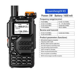 Φορητός πομποδέκτης UHF/VHF - UVK5 - Quansheng - 512153