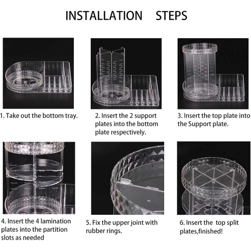Θήκη οργάνωσης καλλυντικών περιστρεφόμενη ακρυλική - JN110 - 360° - 661108