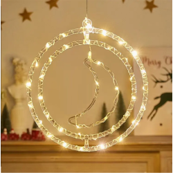 Χριστουγεννιάτικο φωτεινό διακοσμητικό 3D LED κρεμαστό - Φεγγάρι - 39L - 272308 - Warm White